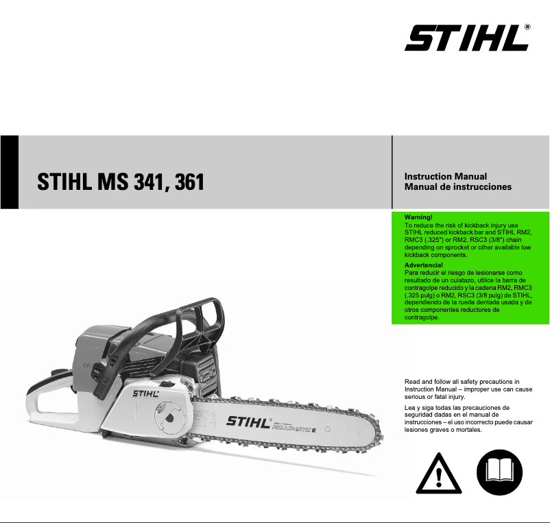 Page 1 de la notice Manuel utilisateur Stihl MS 361