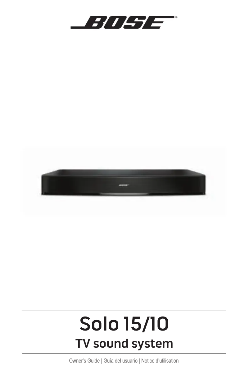 Page n°1 - Manuel utilisateur Bose Solo TV 15