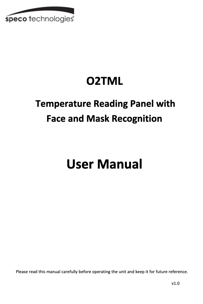 Página 1 del manual Manual de usuario Speco Technologies O2TML