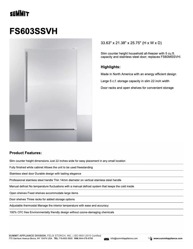 Image de la première page du manuel de l'appareil FS603SSVH