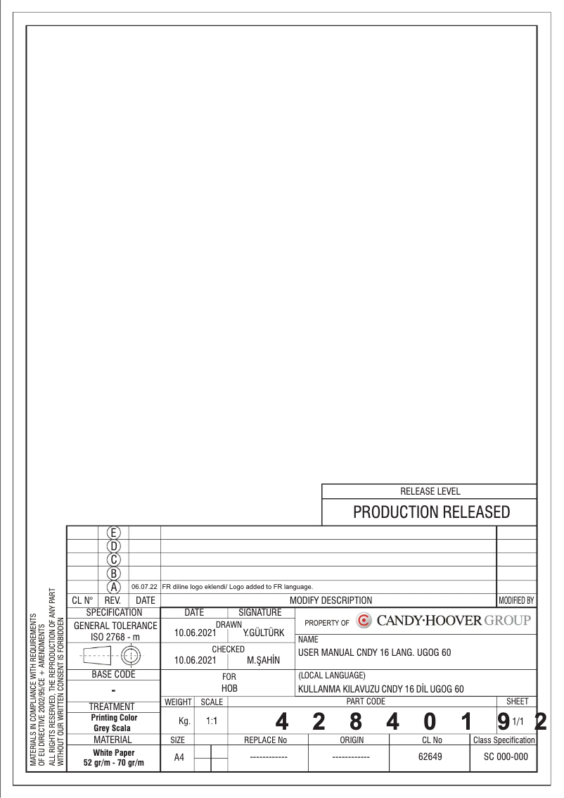 Image de la première page du manuel de l'appareil CSG6B