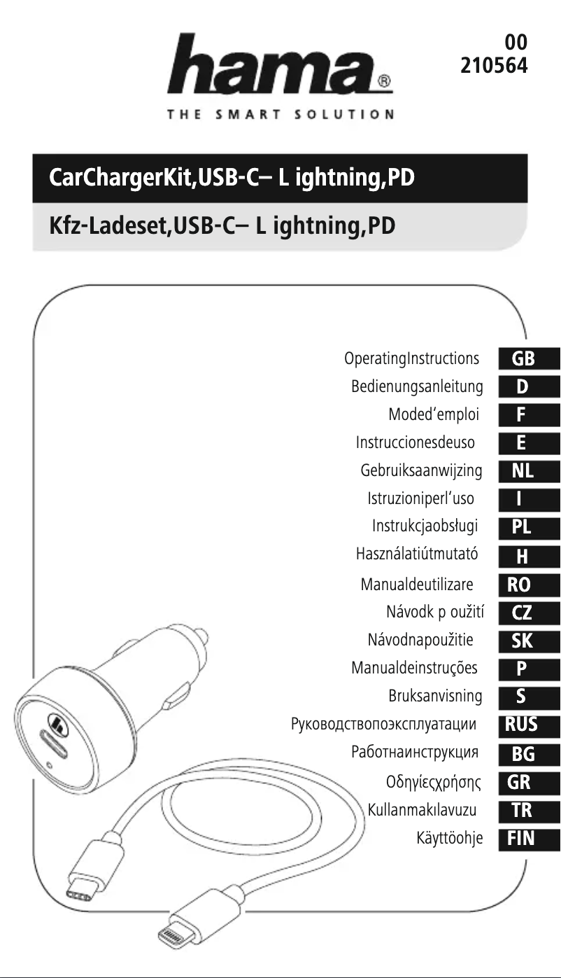 Page 1 de la notice Manuel utilisateur Hama 00210564