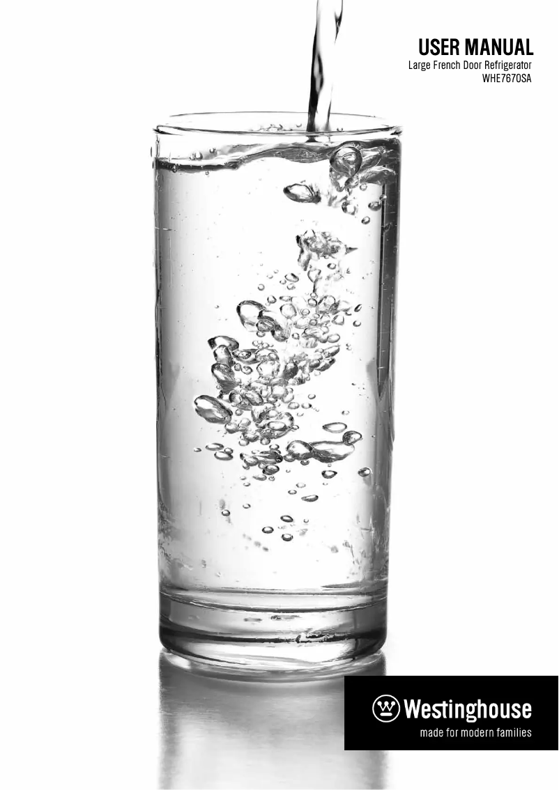 Page 1 de la notice Manuel utilisateur Westinghouse WHE7670SA