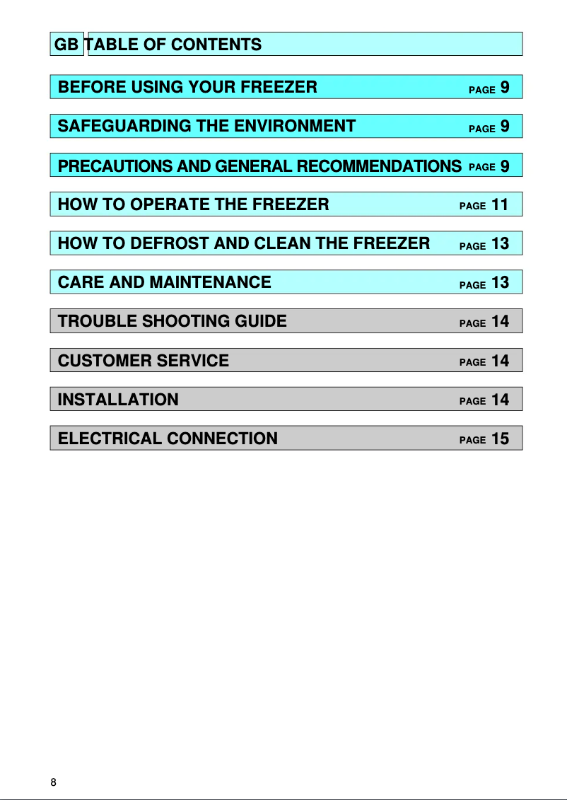 Page 1 de la notice Manuel utilisateur Whirlpool AFG 342/G