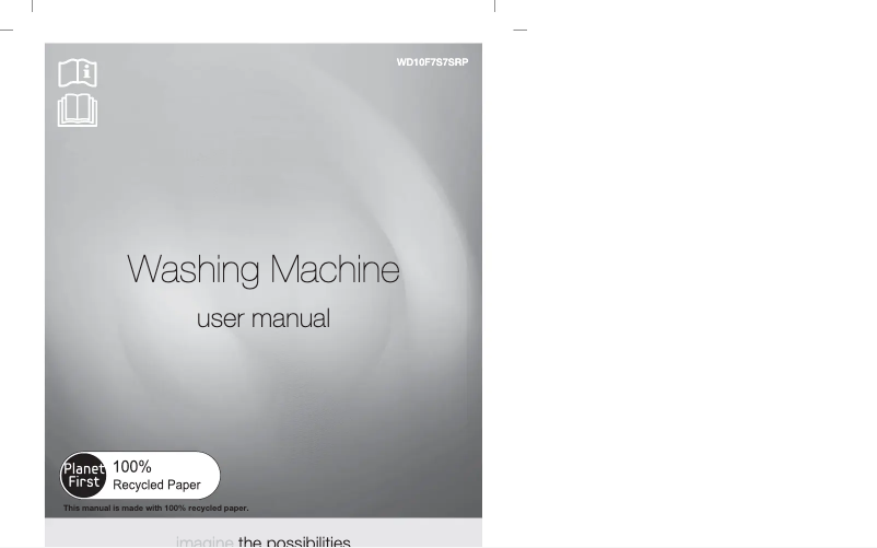 Page 1 de la notice Manuel utilisateur Samsung WD10F7S7SRP