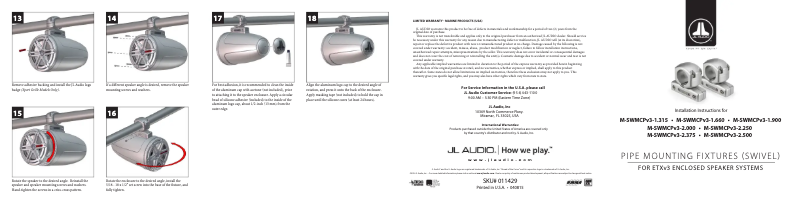 Page 1 de la notice Manuel utilisateur JL Audio M-SWMCPv3-1.315