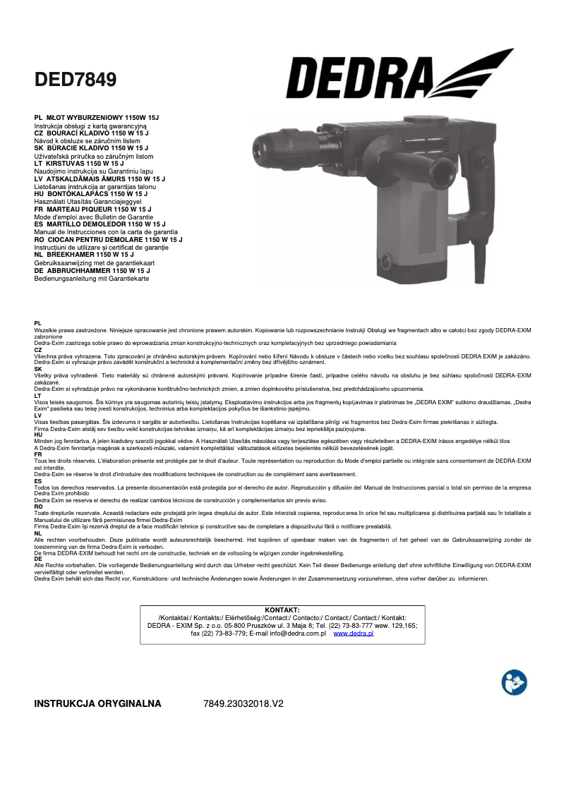 Page 1 de la notice Manuel utilisateur DEDRA DED7849