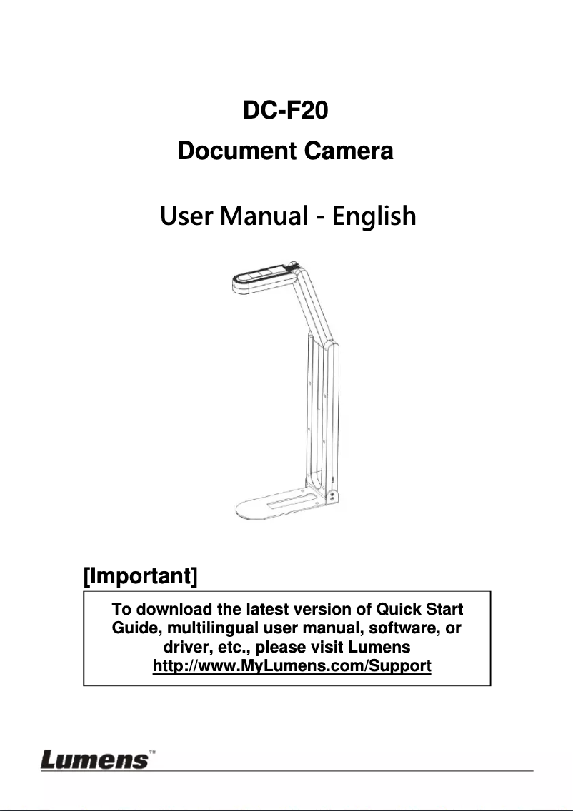 Image de la première page du manuel de l'appareil DC-F20