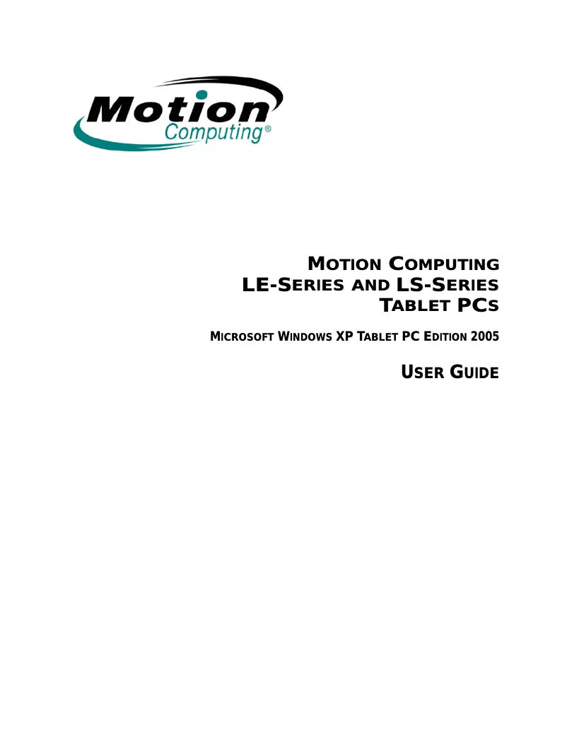 Page n°1 - Manuel utilisateur Motion Computing LE-Series