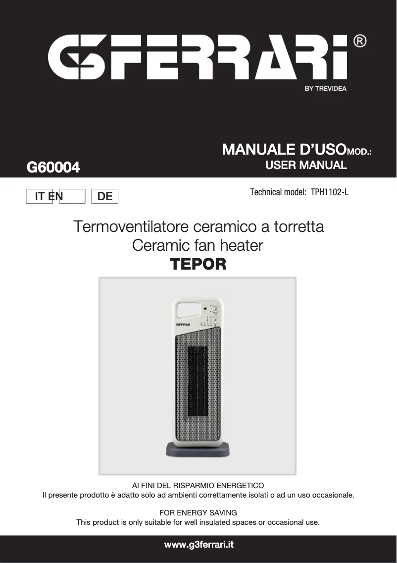 Página 1 del manual Manual de usuario G3 Ferrari Tepor
