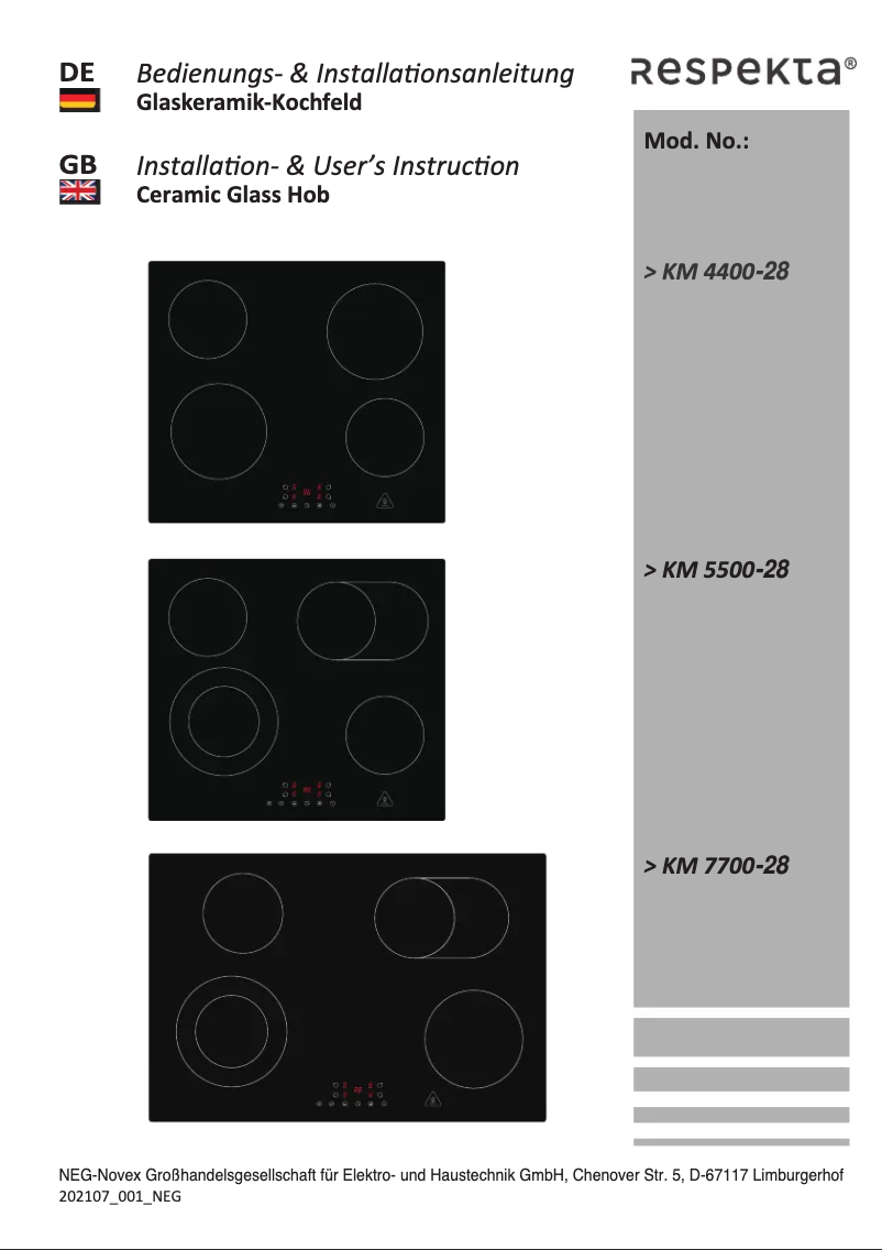 Image de la première page du manuel de l'appareil Aaron KM4400-28