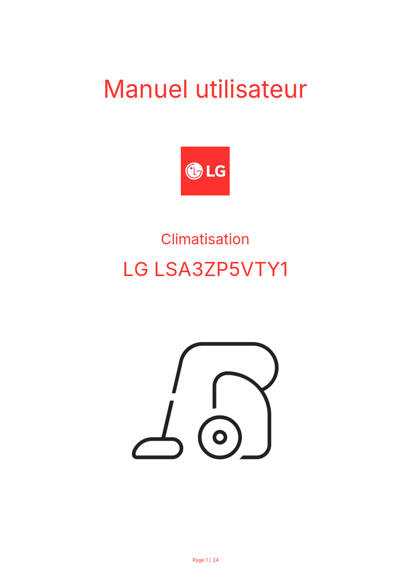 Image de la première page du manuel de l'appareil LSA3ZP5VTY1