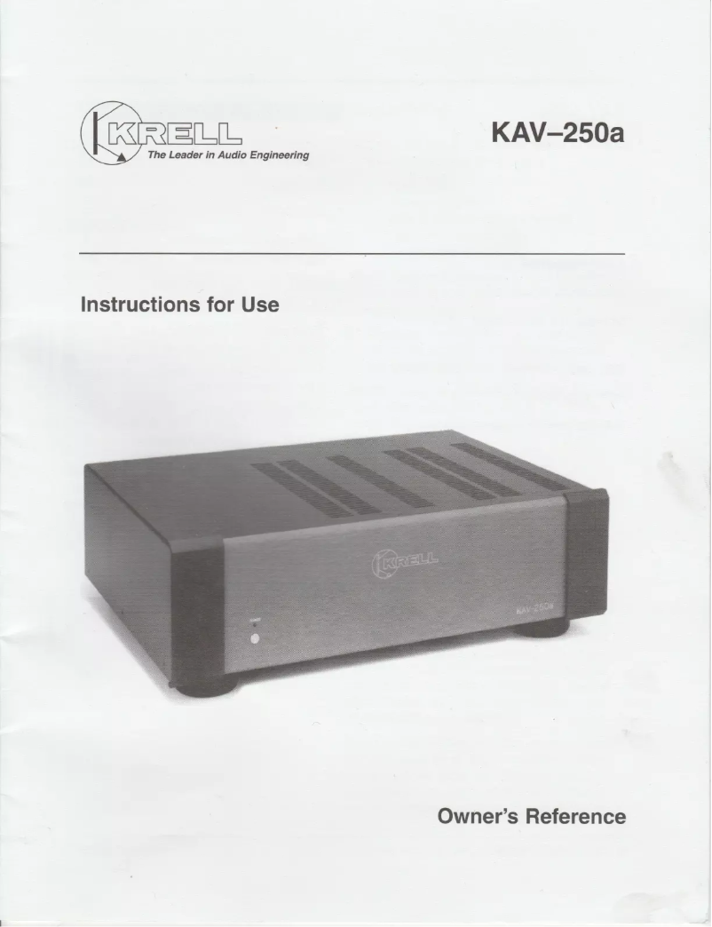 Image de la première page du manuel de l'appareil KAV-250A