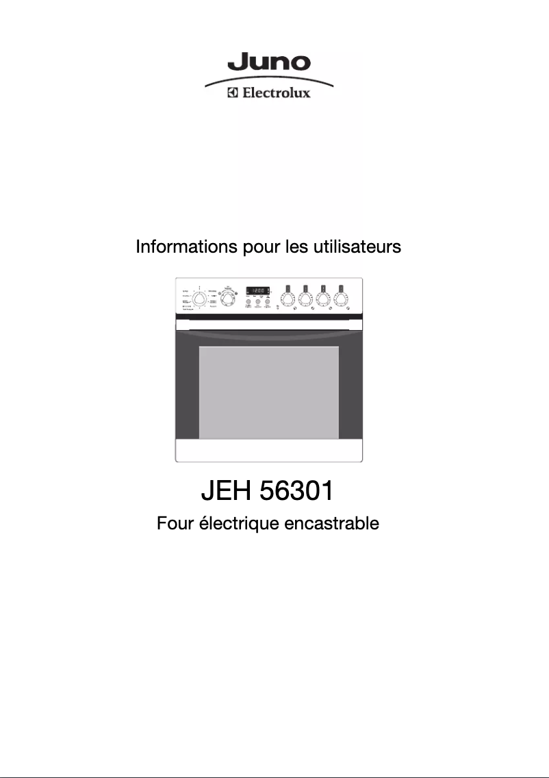 Page 1 de la notice Manuel utilisateur Juno Electrolux JEH56301E