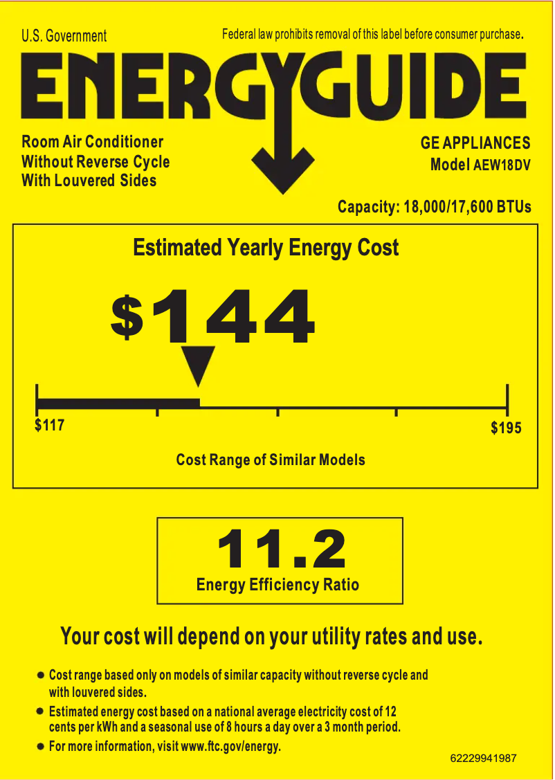 Image de la première page du manuel de l'appareil AEW18DV