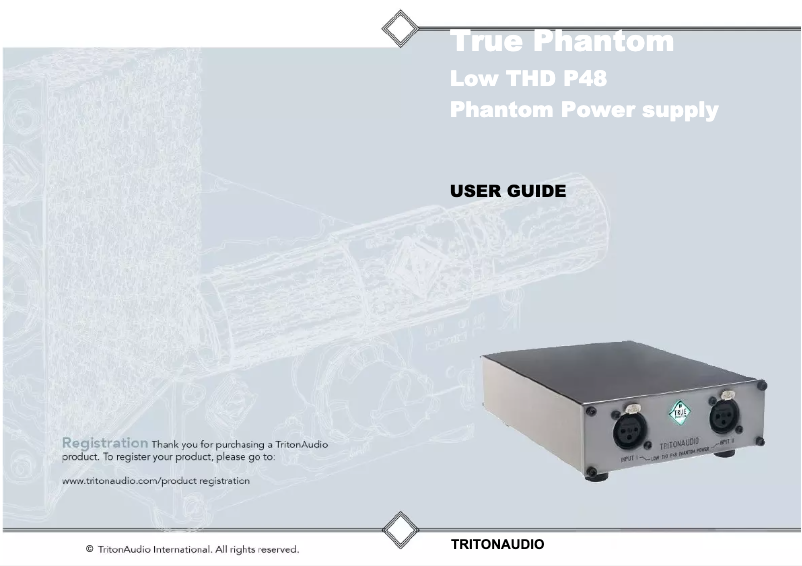 Page n°1 - Manuel utilisateur Triton True Phantom