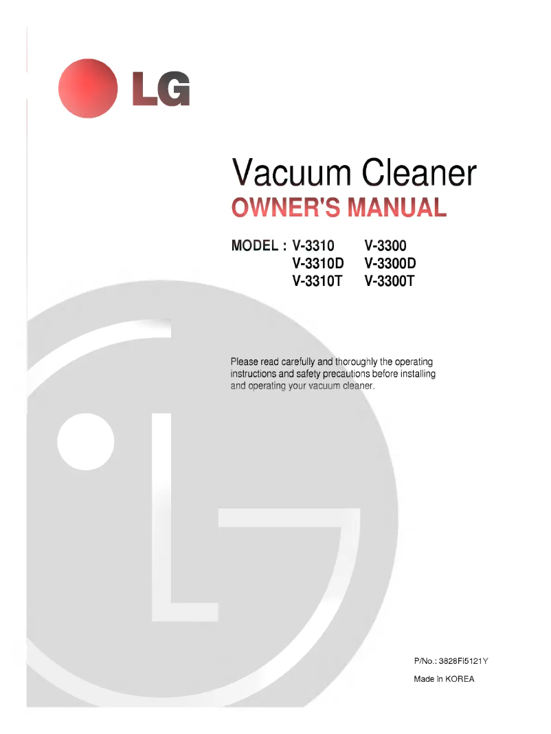 Page n°1 - Manuel utilisateur LG VT3310D