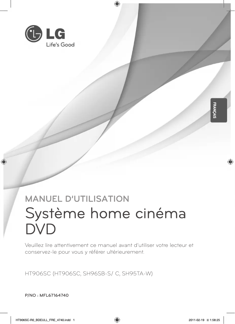 Page 1 de la notice Manuel utilisateur LG HT906SC