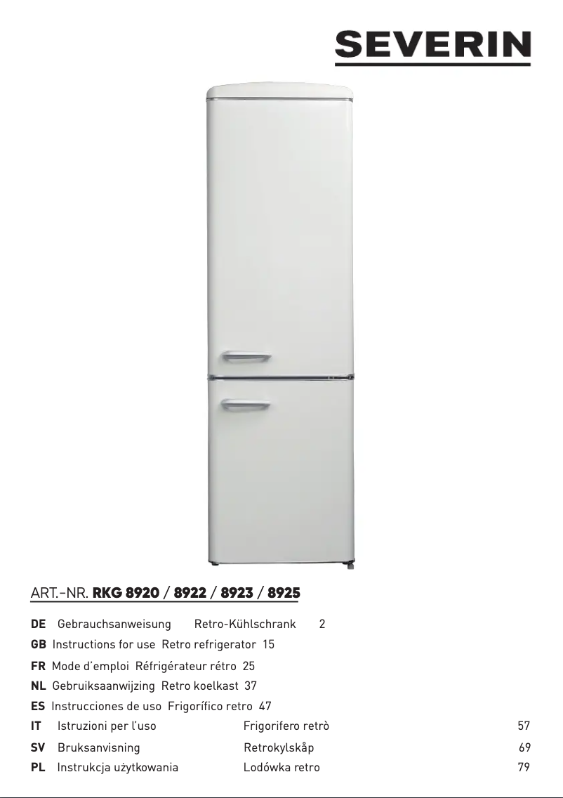Página 1 del manual Ficha técnica Severin RKG 8925