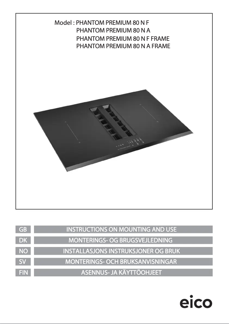 Página 1 del manual Manual de usuario Eico Phantom Premium 80 N F