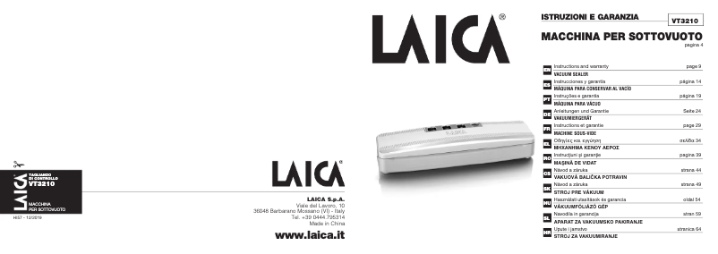 Image de la première page du manuel de l'appareil VT3210