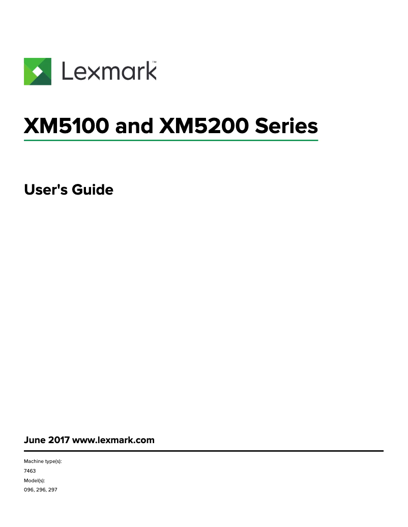Page 1 de la notice Manuel utilisateur Lexmark XM5163