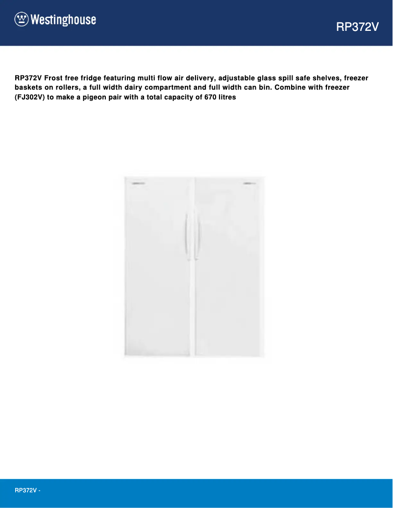 Image de la première page du manuel de l'appareil RP372V