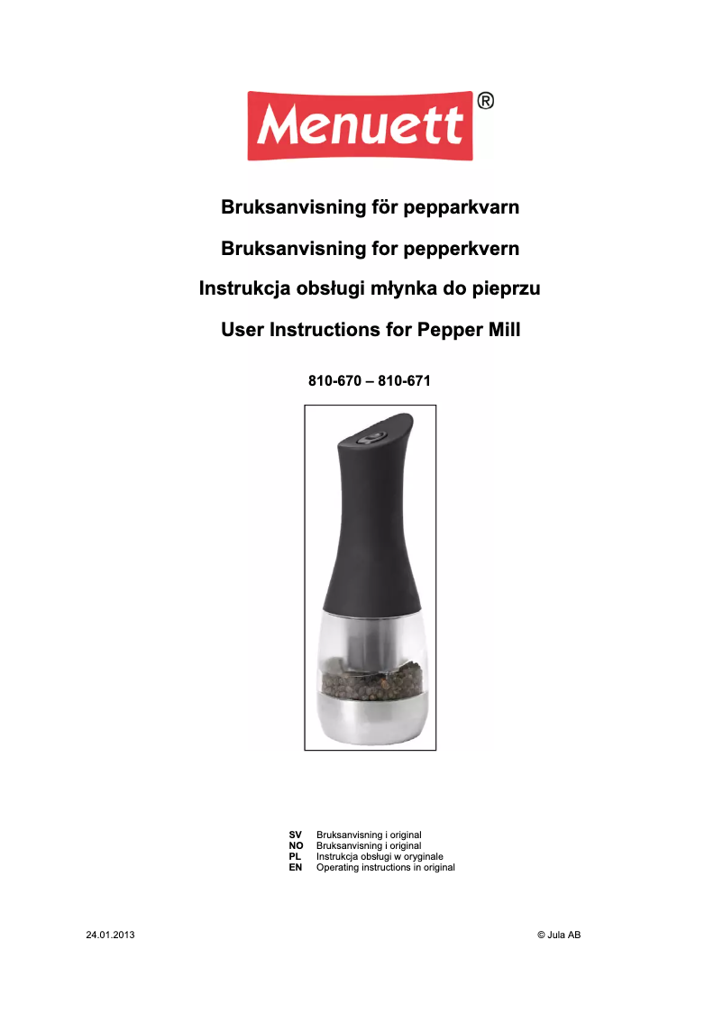 Image de la première page du manuel de l'appareil 810-671