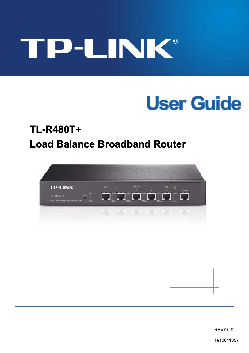 Page 1 de la notice Manuel utilisateur TP-Link TL-R480T