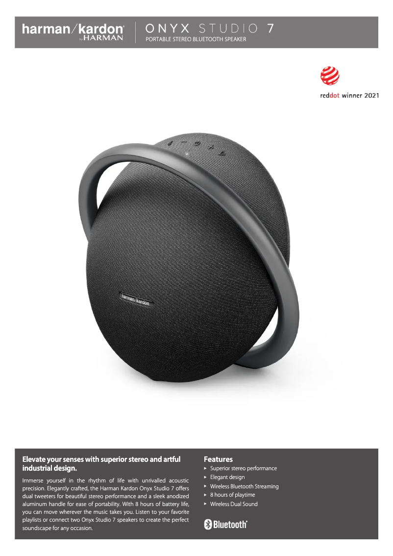 Page 1 de la notice Fiche technique Harman Kardon Onyx Studio 7
