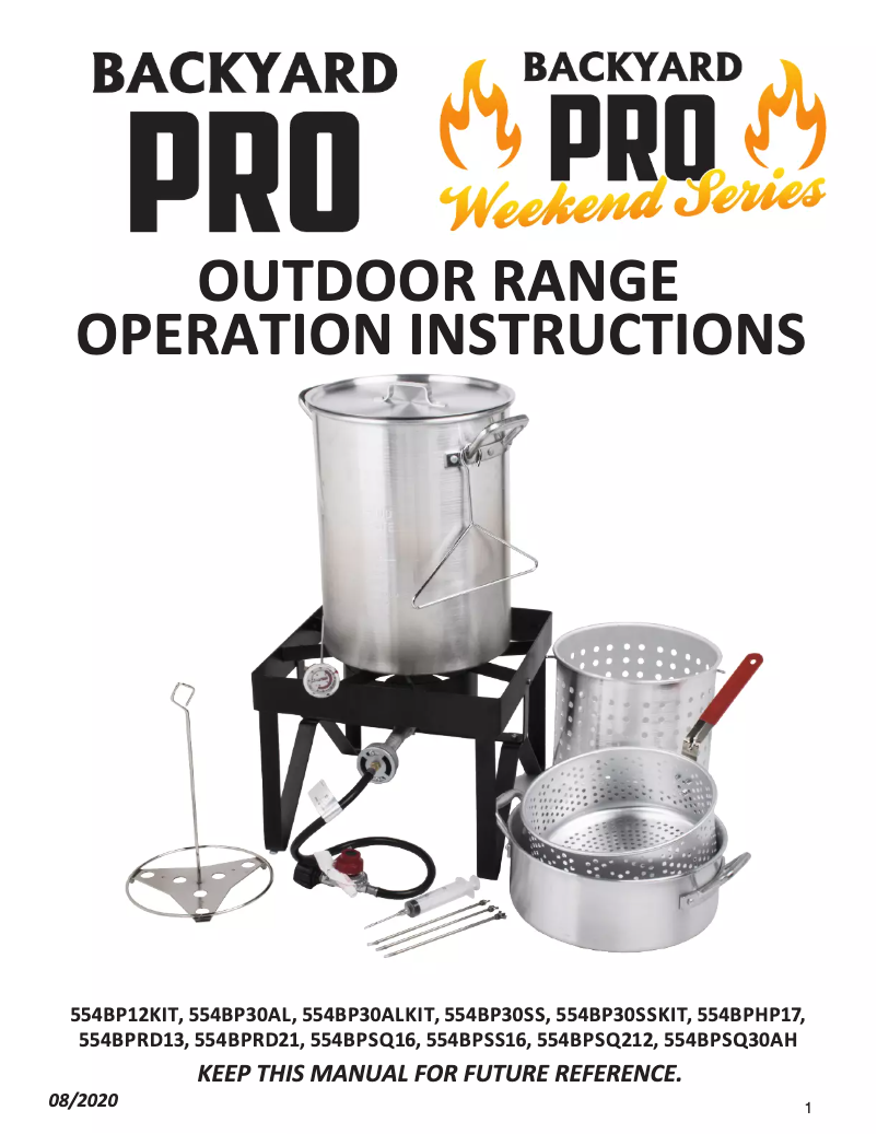 Page 1 de la notice Manuel utilisateur Backyard Pro 554BP30SQKIT