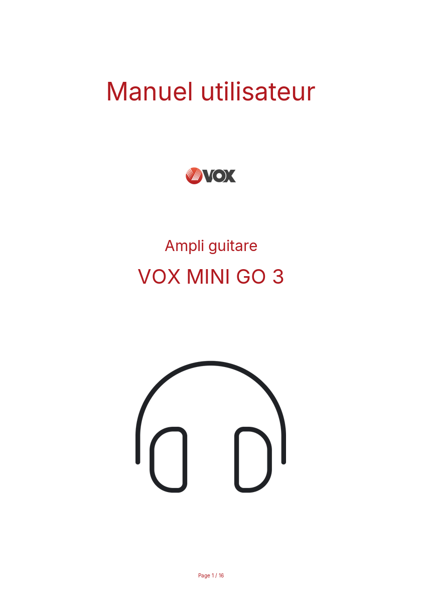 Image de la première page du manuel de l'appareil MINI GO 3