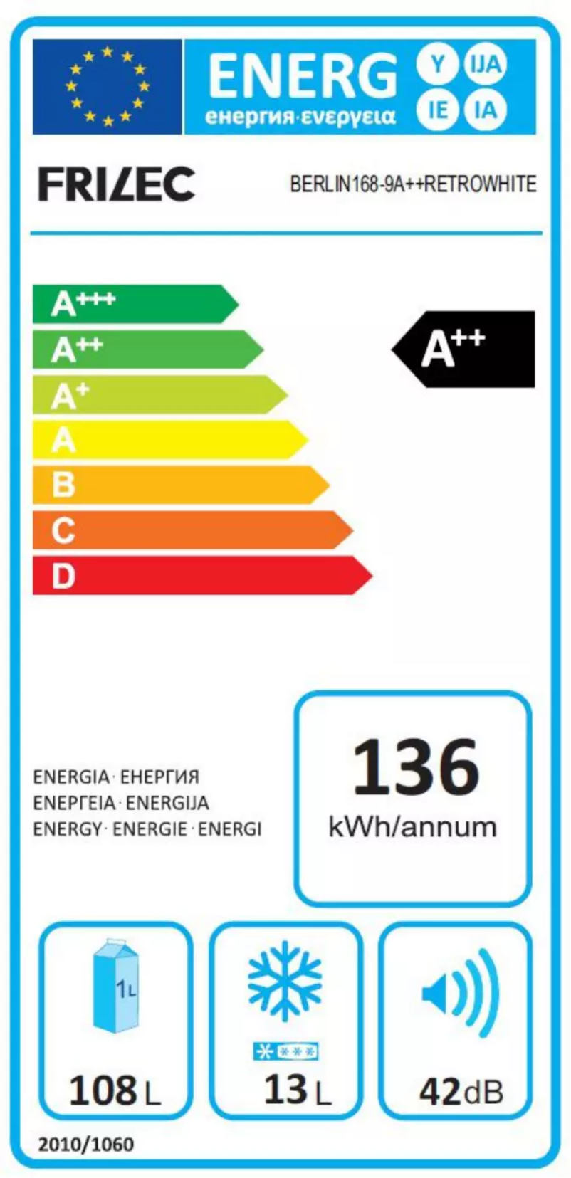 Page 1 de la notice Manuel utilisateur Frilec BERLIN168-9A++