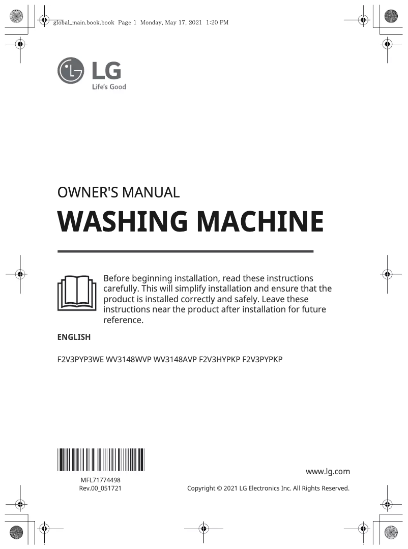 Image de la première page du manuel de l'appareil WV3148AVP