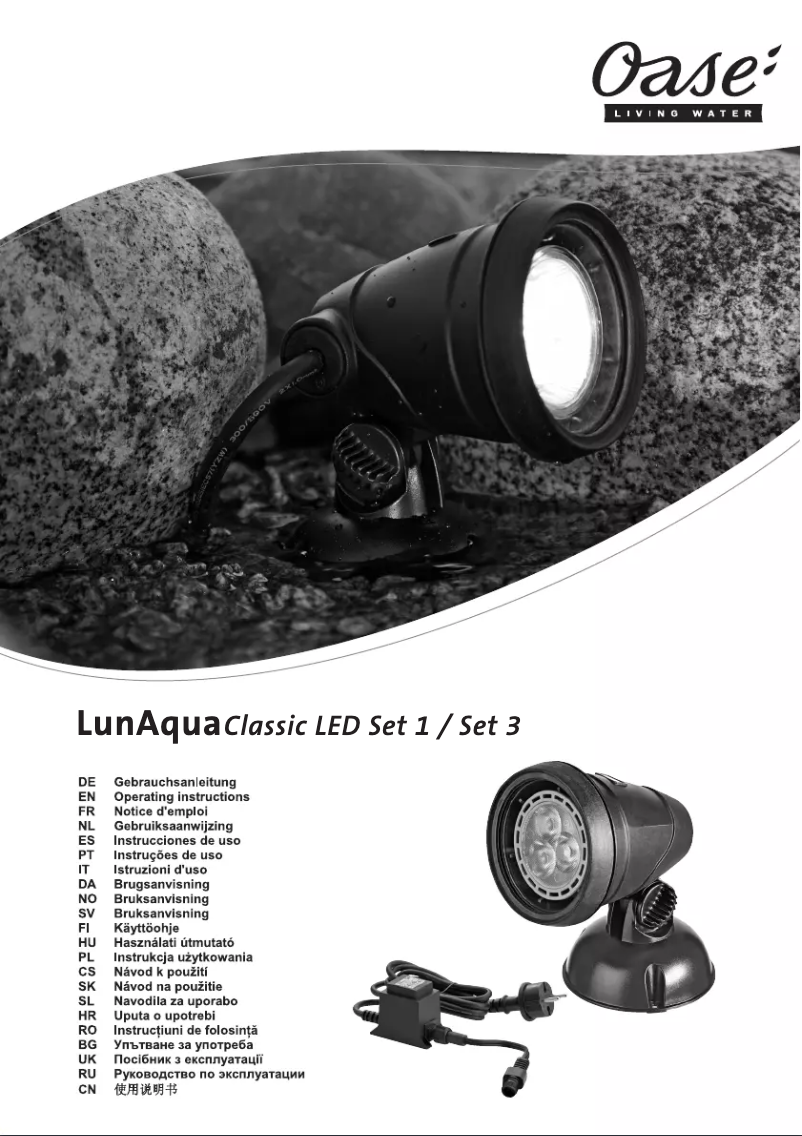 Page 1 de la notice Manuel utilisateur Oase LunAqua Classic LED