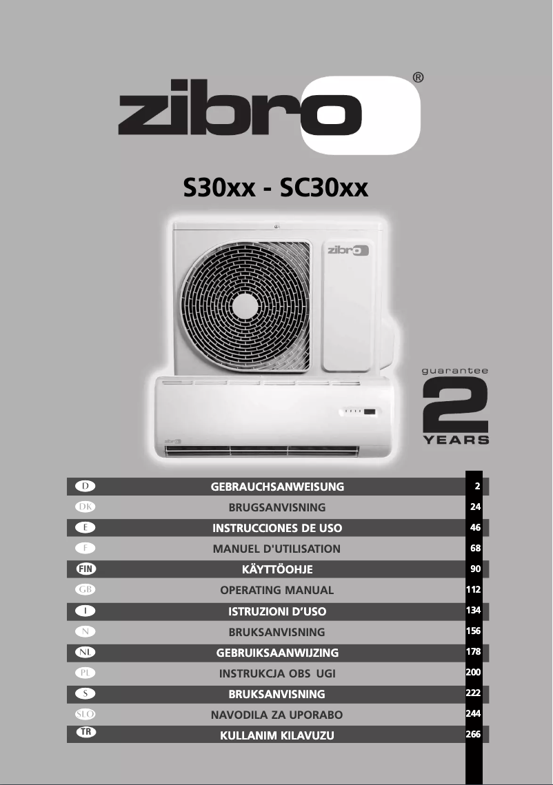 Page n°1 - Manuel utilisateur Zibro SC 3025