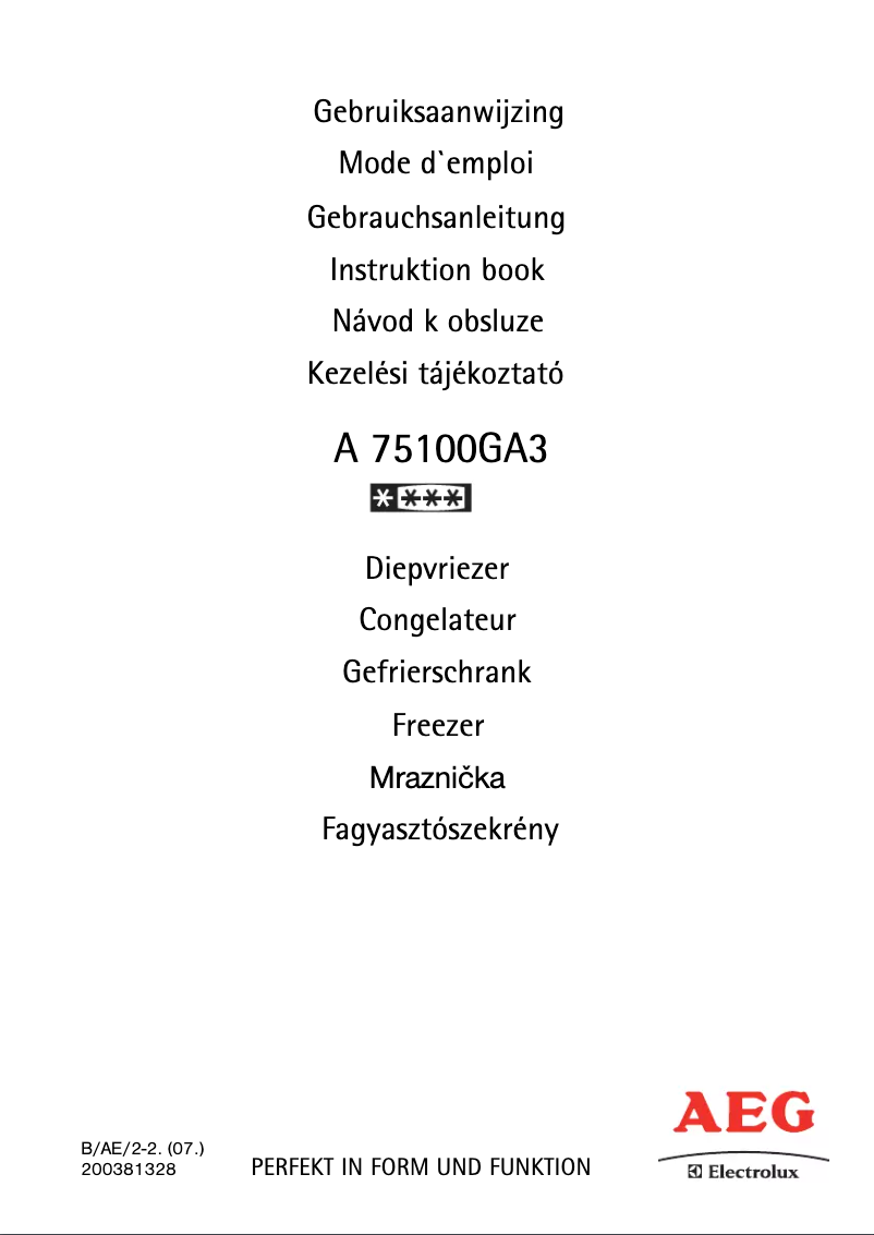 Image de la première page du manuel de l'appareil 75100 GA3