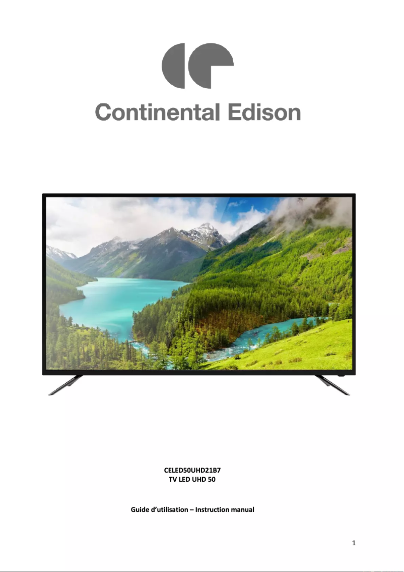 Page 1 de la notice Manuel utilisateur Continental Edison CELED50UHD21B7