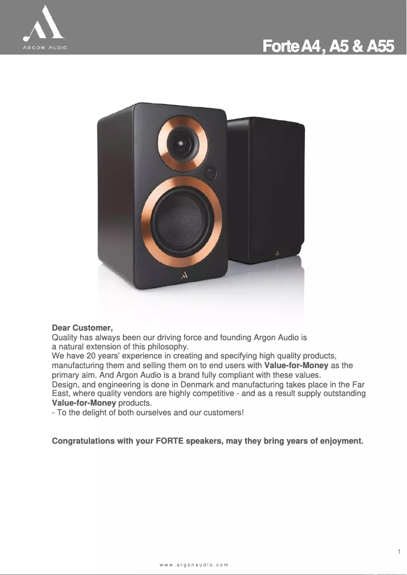 Página 1 del manual Manual de usuario Argon Forte A5