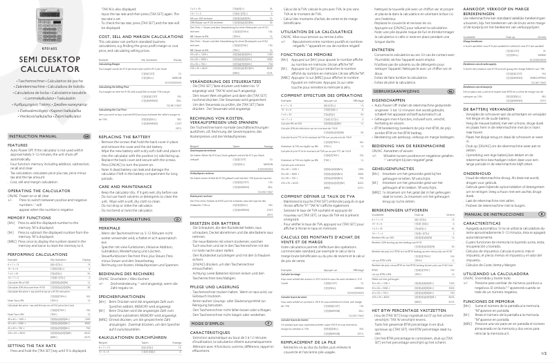 Image de la première page du manuel de l'appareil KF01605