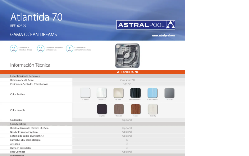 Page n°1 - Fiche technique AstralPool Atlantida 70