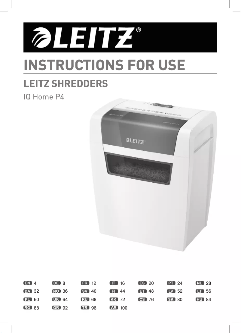 Page 1 de la notice Manuel utilisateur Leitz IQ Home Office P4