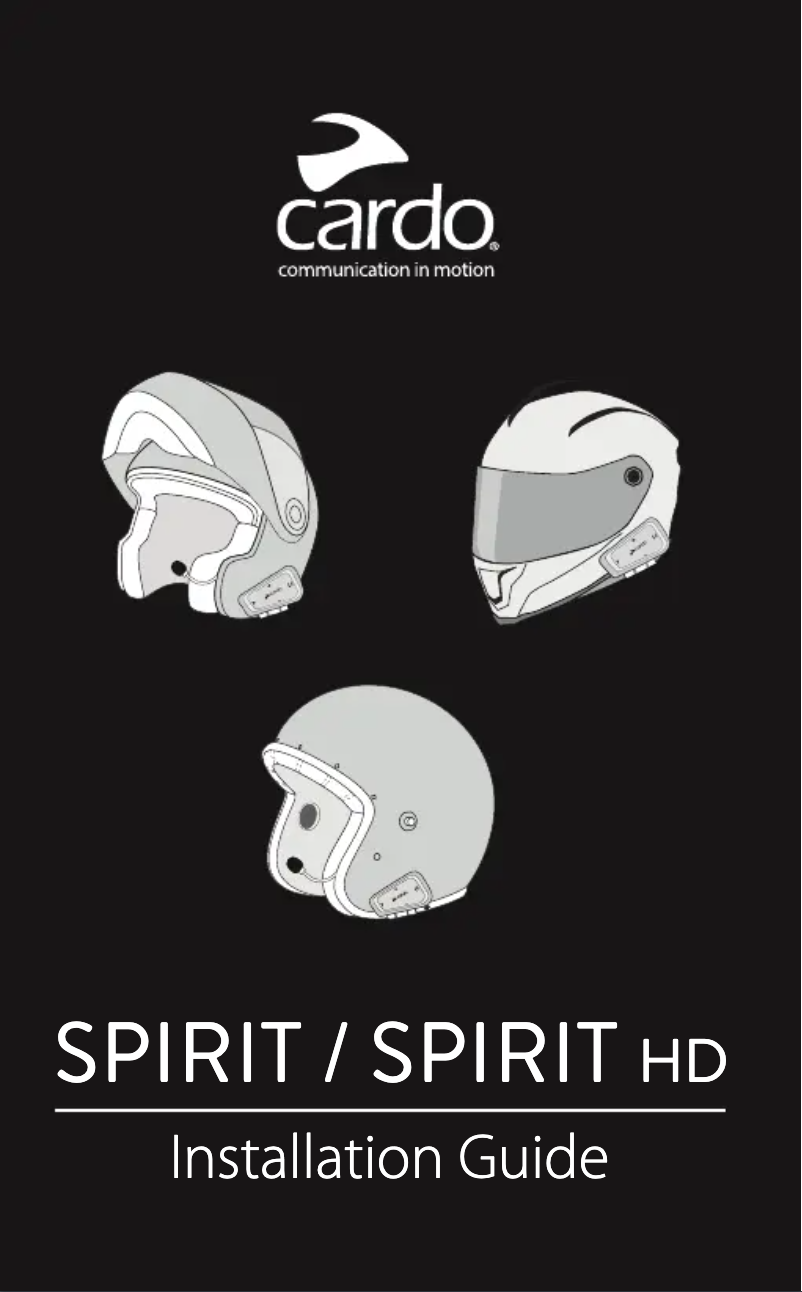 Page 1 de la notice Manuel utilisateur Cardo Spirit HD