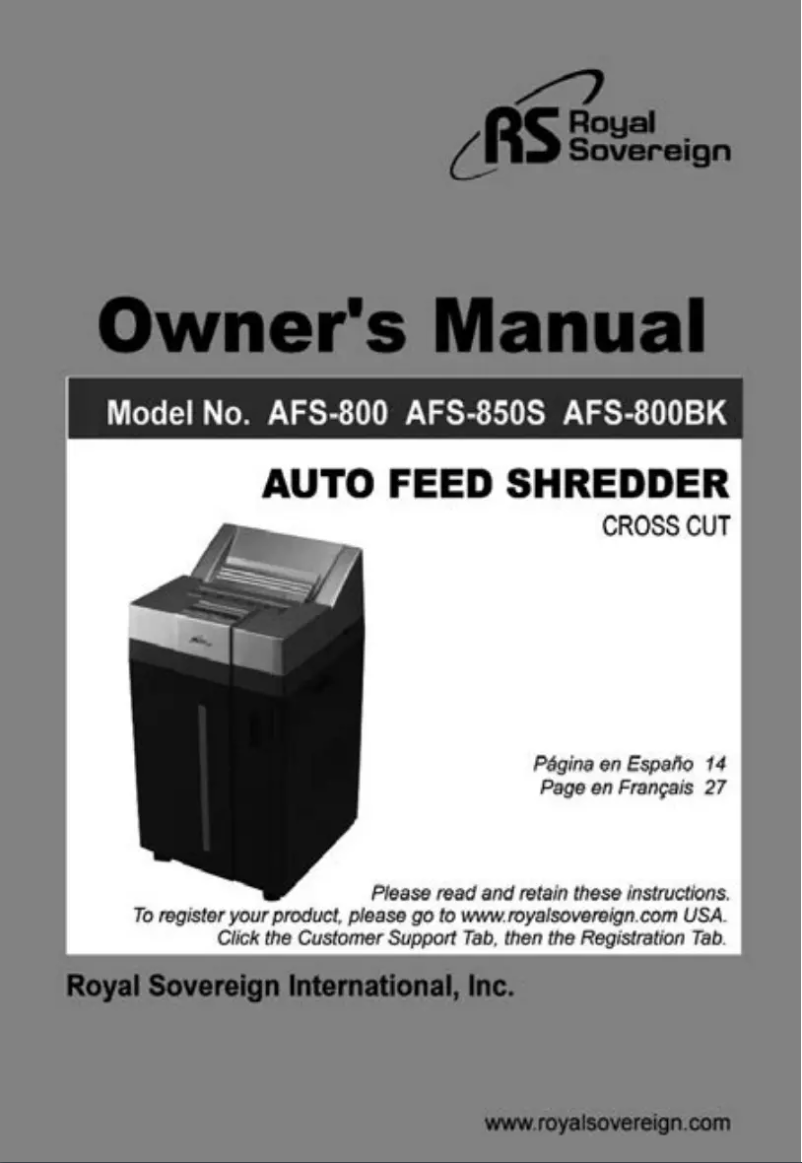 Image de la première page du manuel de l'appareil AFS-800BK