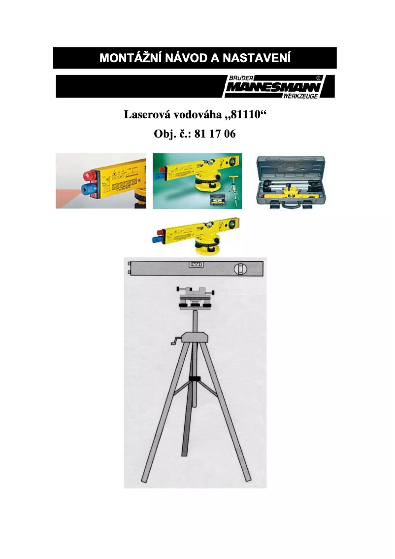 Page 1 de la notice Manuel utilisateur Brüder Mannesmann M81110