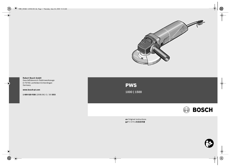 Page n°1 - Manuel utilisateur Bosch PWS 1000