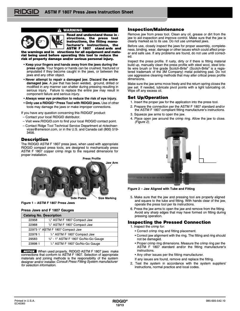 Image de la première page du manuel de l'appareil ASTM F 1807