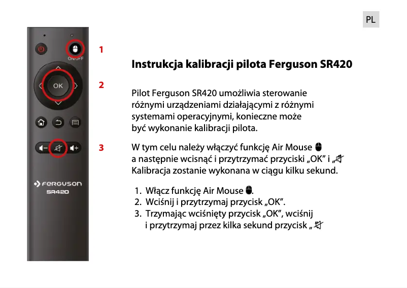 Page 1 de la notice Manuel utilisateur Ferguson RS420