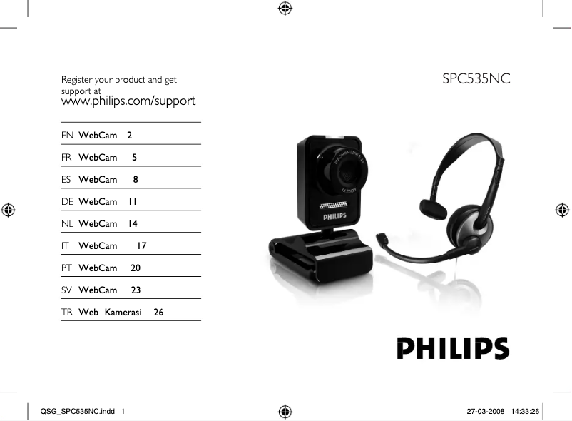 Page 1 de la notice Manuel utilisateur Philips SPC535NC