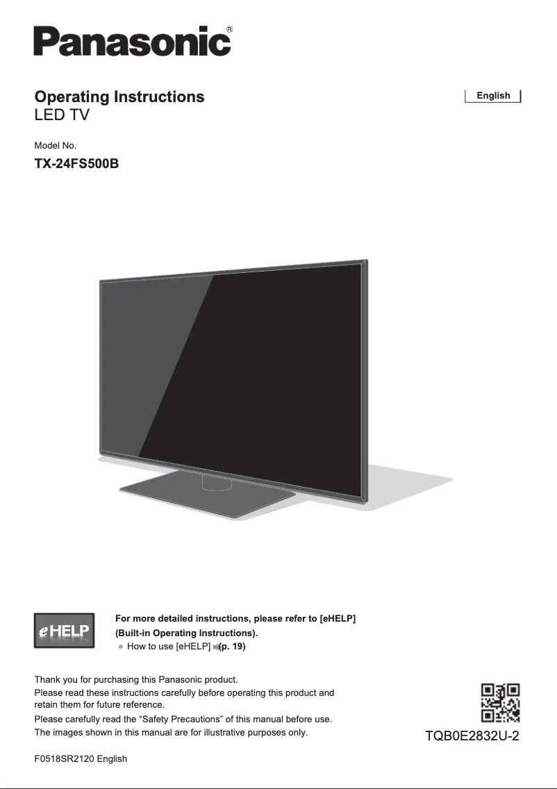 Page 1 de la notice Guide de démarrage rapide Panasonic TX-40FS500B